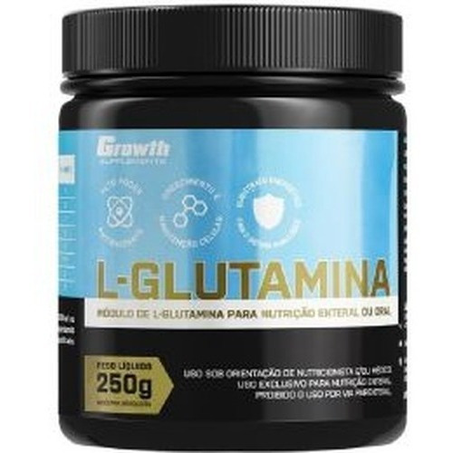 L-glutamina Growth Supplements Sabor Natural Pó 250g Pote L-glutamina Growth Supplements Sabor Natural Pó 250g Pote