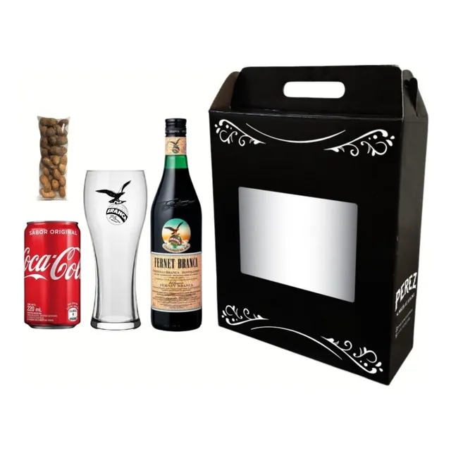 Kit Fernet Branca + Vaso + Coca Cola + Maní - Perez Tienda