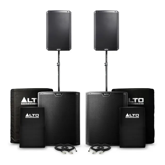 Alto 2 Bocinas 2 Subwoofers Alto 4000 W Mismo Día Color Gris