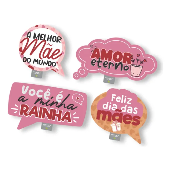 Placas Divertidas C/4 Dia Das Mães