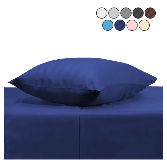 Juego De Sábanas Individual 3000 Hilos Suave Diseño Rayado 3 Piezas Blick Color Azul Marino