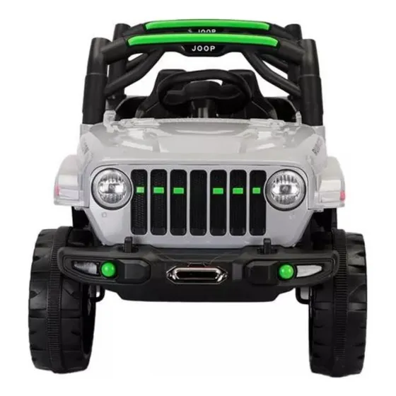 Jipe Carrinho Elétrico Infantil Aventura 12v Controle 2 Em 1 Led Bang Toys Cinza