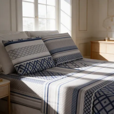 Lençol 4 Pçs Estampado Cama Queen Box Percal 400 Fios Oferta