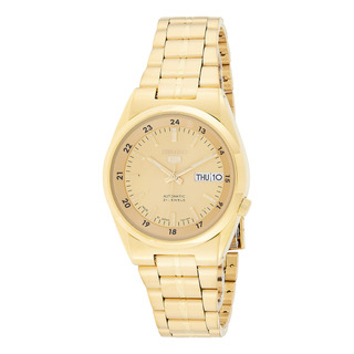 Relógio Seiko 5 Com Mostrador Dourado Automático Para Homens Relógio Seiko 5 Com Mostrador Dourado Automático Para Homens