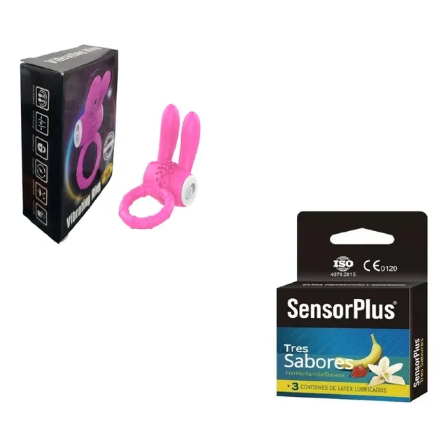 Pack X2 Preservativos Sensor Plus + Anillo Conejo