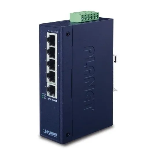 Planet 5-100 Switch Industrial No-admin Riel-din 12-48vdc 24