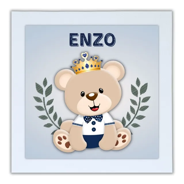 Porta Maternidade Personalizado Mdf Urso Príncipe E Princesa