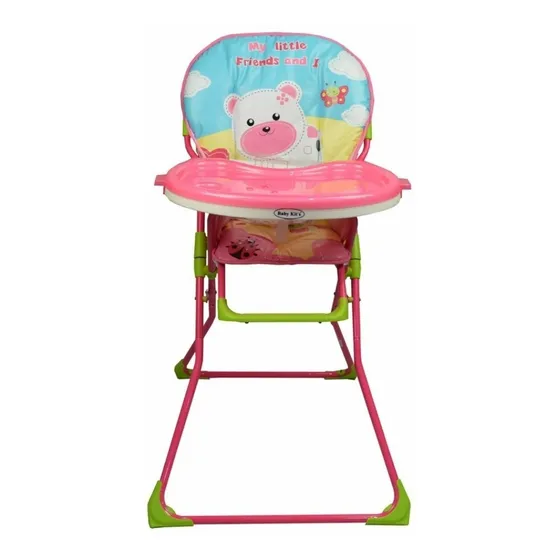 Silla De Comer Con Doble Bandeja Para Bebe Acolchados Color rojo rosado verde Silla de comer de animalitos