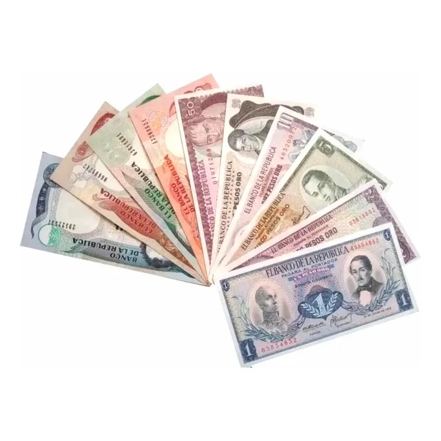 10 Billetes De Colombia De 1 Peso Hasta 1000 Pesos Originale