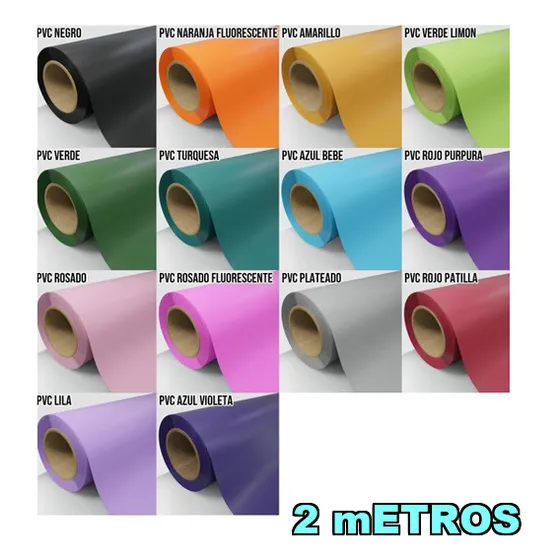 Vinil Textil Pvc Colores Planos De 50 Cm X 2metros
