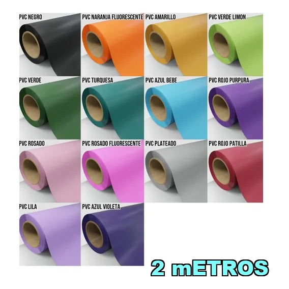Vinil Textil Pvc Colores Planos De 50 Cm X 2metros