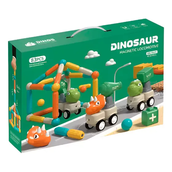 Magnetic Bloques Magnéticos Dinosaurios 83 Piezas