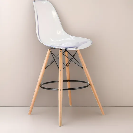 Taburete Eames Transparente Butaca Alta Bar 