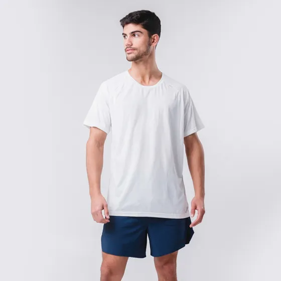 Remera Deportiva Manga Corta Blanca Dry Sense Atomik Hombre