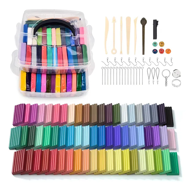 Kit De Arcilla Poliméricade Moldeable 62 Colores/porcelana