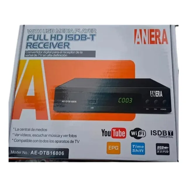 Sintonizador Television Digital Tdt Anera Hd 1080p Si Graba