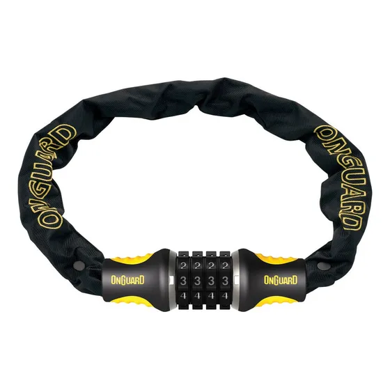 Cadena De Seguridad Onguard 8022c Para Bicicleta O Moto Color Amarillo
