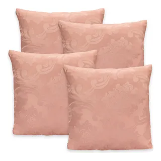 Kit C/ 4 Capas De Almofada 40x40cm Jacquard Adamascado Luxo Kit C/ 4 Capas De Almofada 40x40cm Jacquard Adamascado Luxo