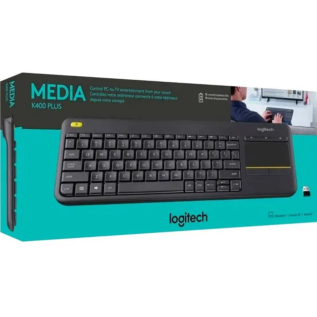Teclado Logitech K400 Plus Color del teclado Negro Idioma Español