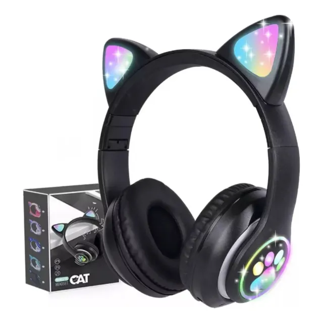 Audifono Auriculares Inalámbricos Bluetooths Led Gamer Keluona Stn28 Color Negro