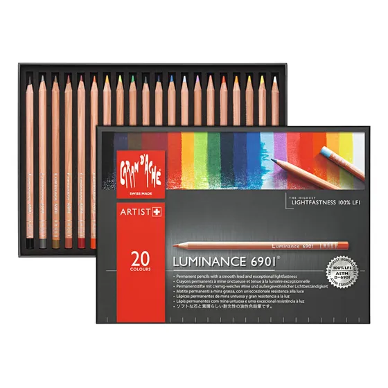 Lápis Mina Permanente Caran D'ache Luminance Com 20 Cores
