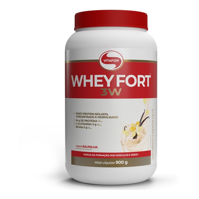 Whey Fort 3w 900g - Vitafor Concentrado Isolado Hidrolisado Whey Fort 3w 900g - Vitafor Concentrado Isolado Hidrolisado