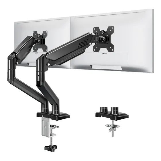 Mountup MC8014B Base Doble Ergonómica Para Monitor De 13 A 32 Color Negro
