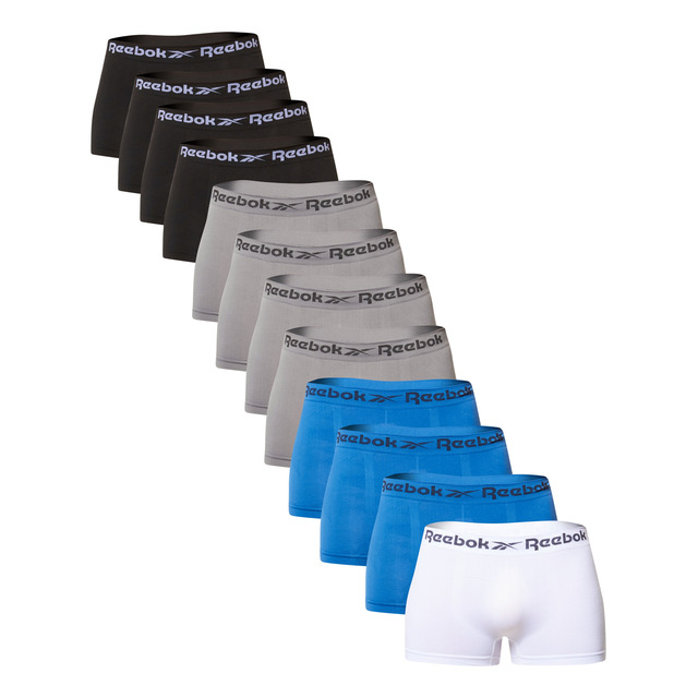 Kit Com 12 Cuecas Boxer De Microfibra Reebok Kit Com 12 Cuecas Boxer De Microfibra Reebok