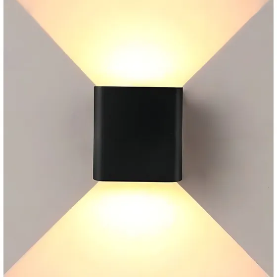 Aplique Bidireccional Led Apto Para Exterior Intemperie Negro