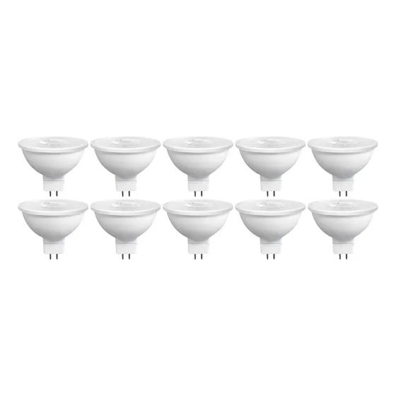 Paquete 10 Foco Mr16 7w Luz Calida 3000k Dimeable /atenuable