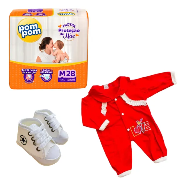 Fralda Pom Pom Derma Protek 12h Canais De Ar 1 Kit