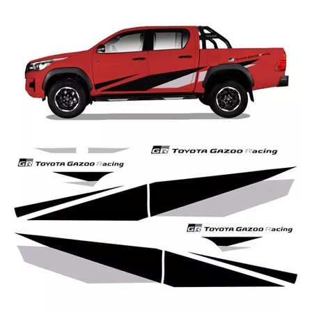 Faixa Hilux Gr Toyota Gazoo Racing 2018/ Adesivo Prata/preto