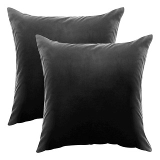 Funda Para Cojín Terciopelo Color Negro Transpirable Hogar Funda Para Cojín Terciopelo Color Negro Transpirable Hogar