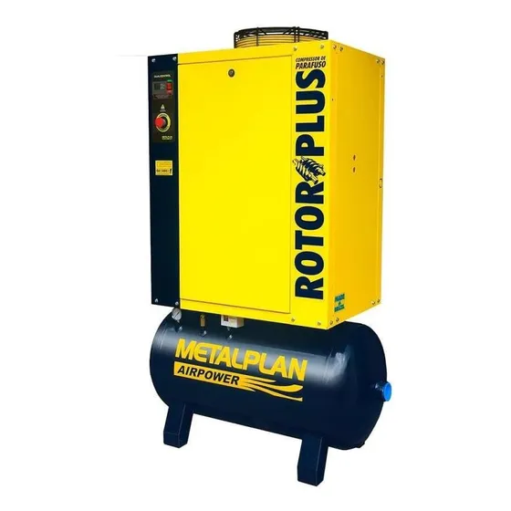 Compressor De Parafuso 20hp 9 Bar Com Reservatório Metalplan 220V