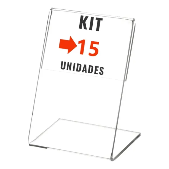 Display Expositor Acrilico L A7 11x8cm Qr Code Kit 15 Peças