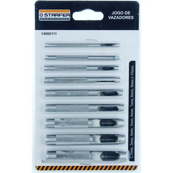 Kit Vazador Furador 2,5 A 10mm 9 Peças Starfer