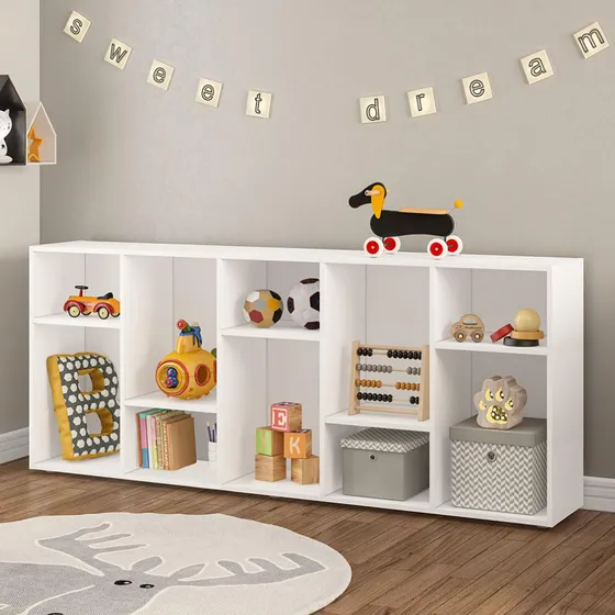 Estante Montessoriana Com 10 Nichos - Branco