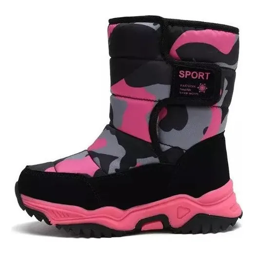 Botas De Nieve Cálidas De Camuflaje Para Niños. Y