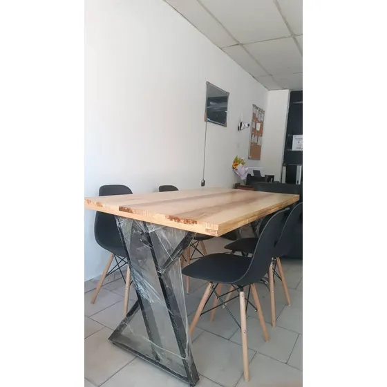 Mesa De Comedor Hierro Y Madera Mueblestkhome