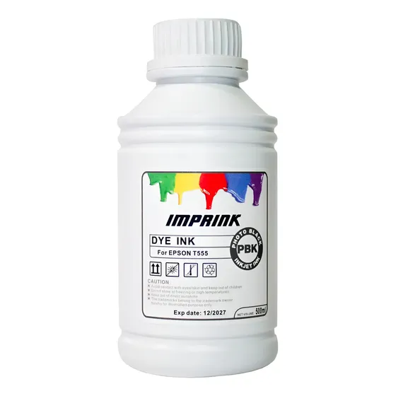 Tinta 500ml Para Epson T554 O T555 Para L8160 L8180 Imprink Tinta Photoblack