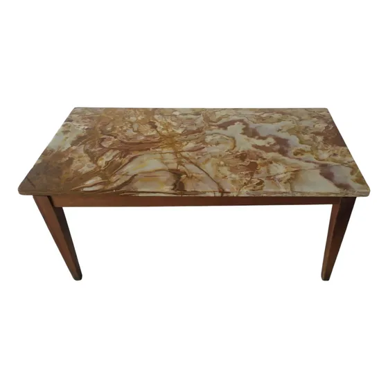 Mesa Ratona De Cedro Con Mármol