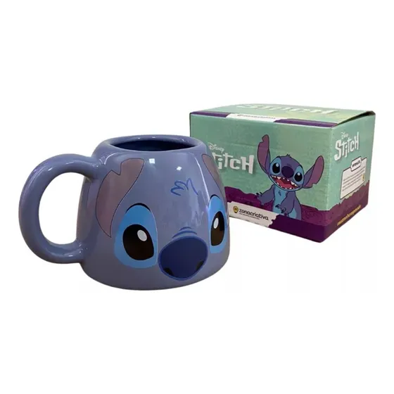 Caneca Stitch Boquinha | Lilo & Stitch | Disney Cor Azul