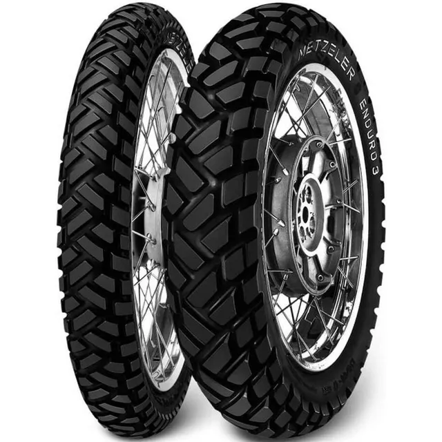 Pneu Moto 90/90-21 + 120/80-18 Enduro 3 Sahara Metzeler