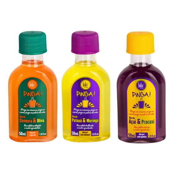 Lola Pinga! Óleo Açaí 50ml + Cenoura 50ml + Pataúa 50ml