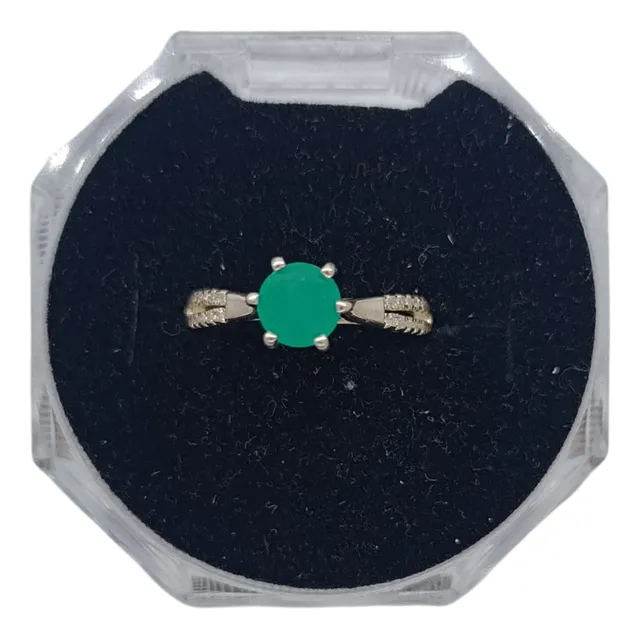 Anillo Plata Ley 925 Esmeralda Colombiana Legitima Talla 6