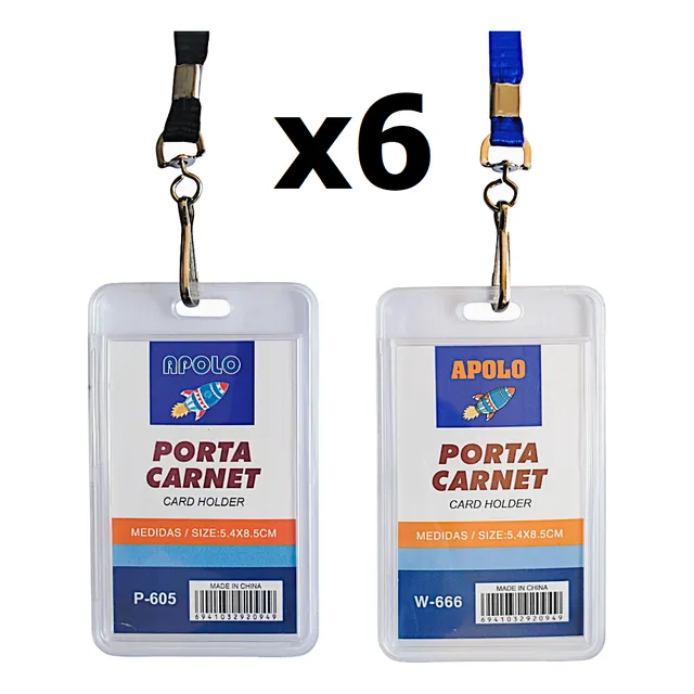 Porta Carnet Transparente Tipo Estuche Con Cinta