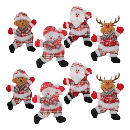 Kit 8 Pendente De Natal Enfeite Arvore Tecido Vários Modelos