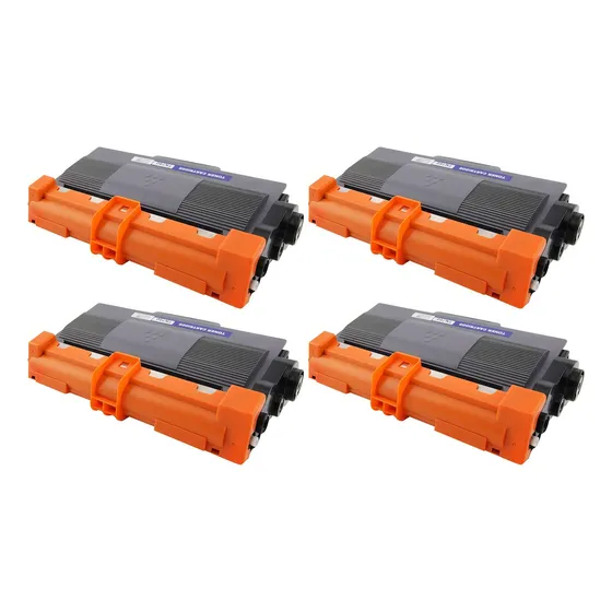 Kit 04 Toner Compatível Tn-750 Tn-3382 P/ Impressora Brother 5452dn 5472dw 6182dw 8112dn 8152dn 8157dn 8512dn 8k Tinta Preto