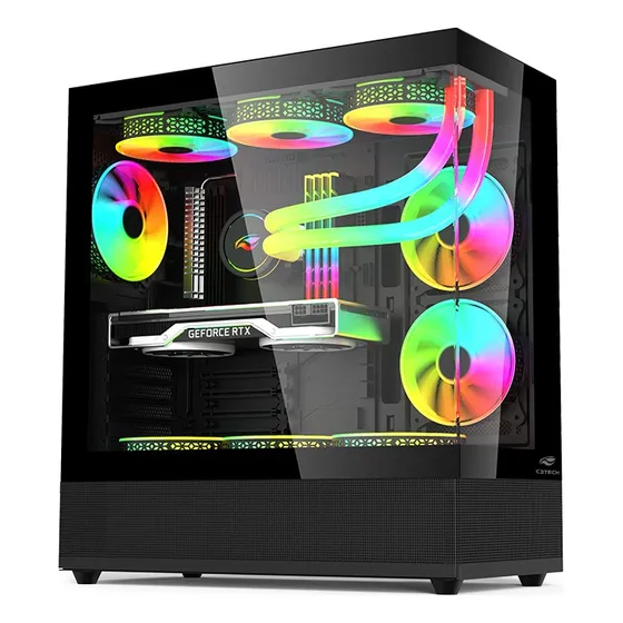 Gabinete Gamer C3tech Aquarius Mt-g850bk Sem Fonte Preto