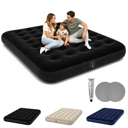 aweshine Colchão Inflável Casal Colchão de Ar para Camping e Acampamento 300kg com Kit de Reparo Preto